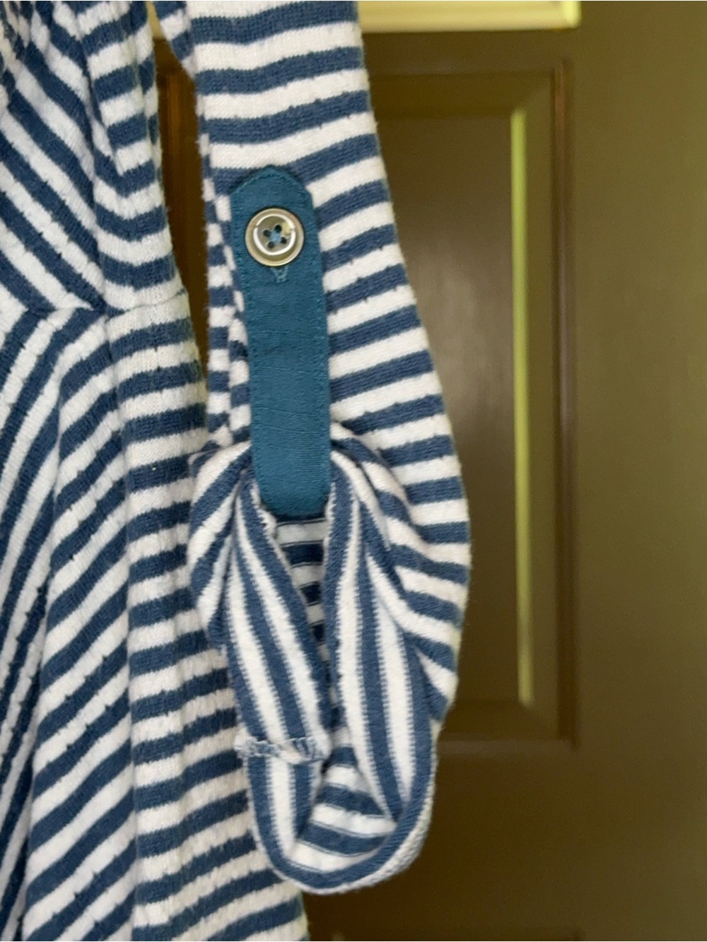 Anthropologie Black and White Striped Scoop-Neck Long Sleeve Tee - Picture 3 of 5